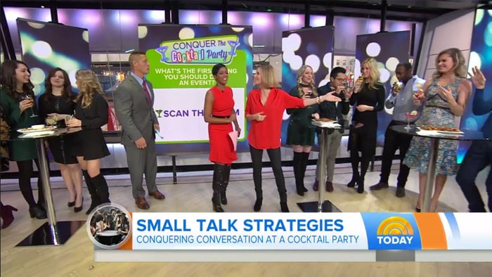 Alexa Fischer on The Today Show discussiong Small Talk Strategies at Cocktail Parties